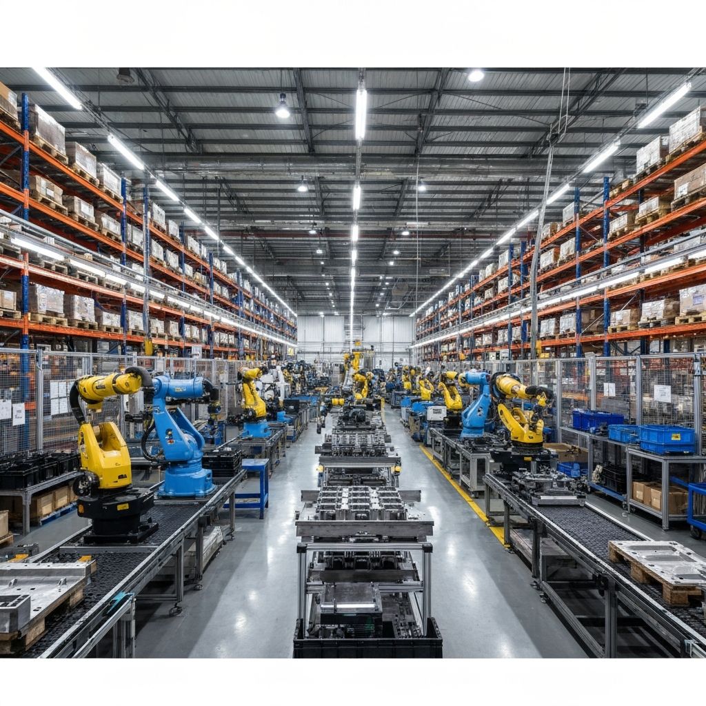 Modern industrial automation and robotics in manufacturing
