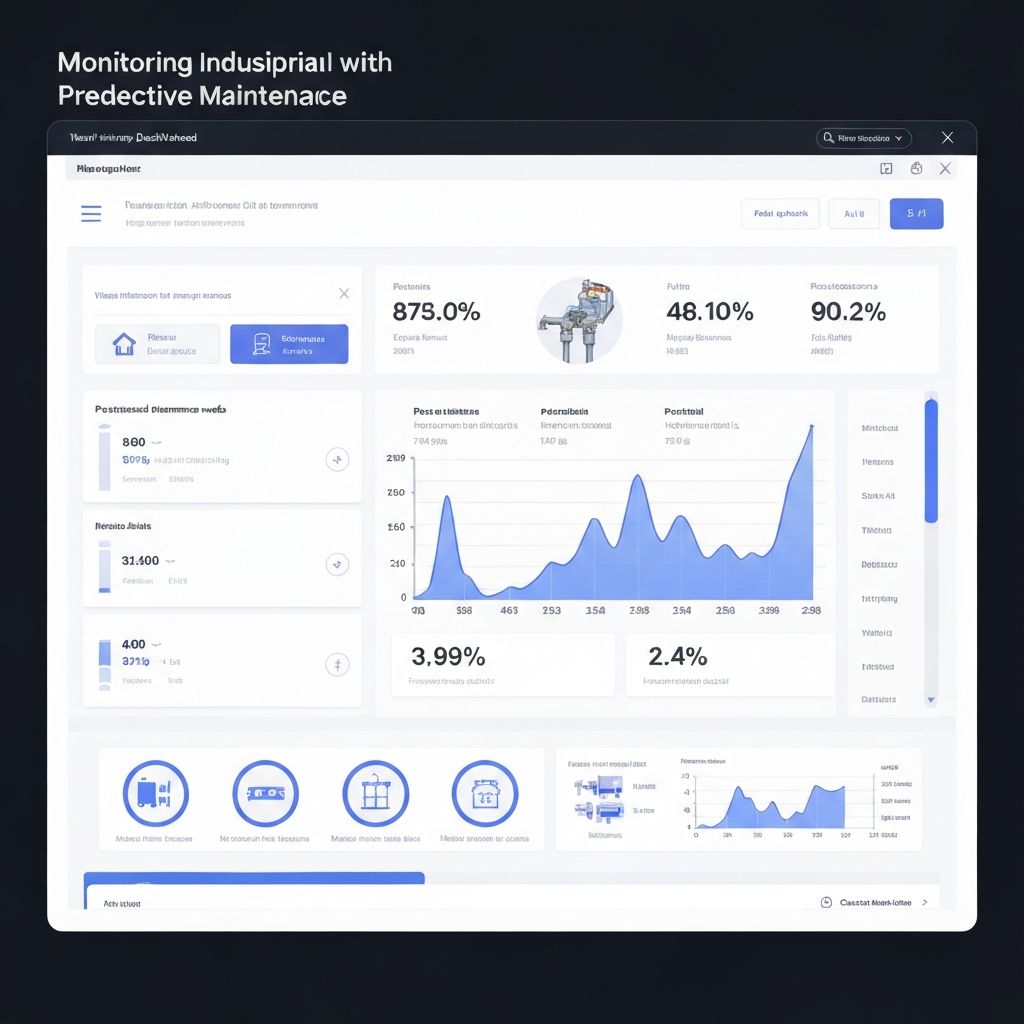 Predictive maintenance dashboard monitoring industrial equipment